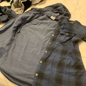 Columbia hooded button down shirt